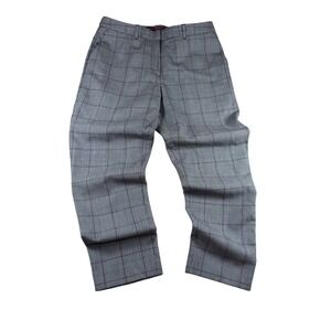 Comptoir des Cotonniers Women's Plaid Wool Blend Trousers Size M